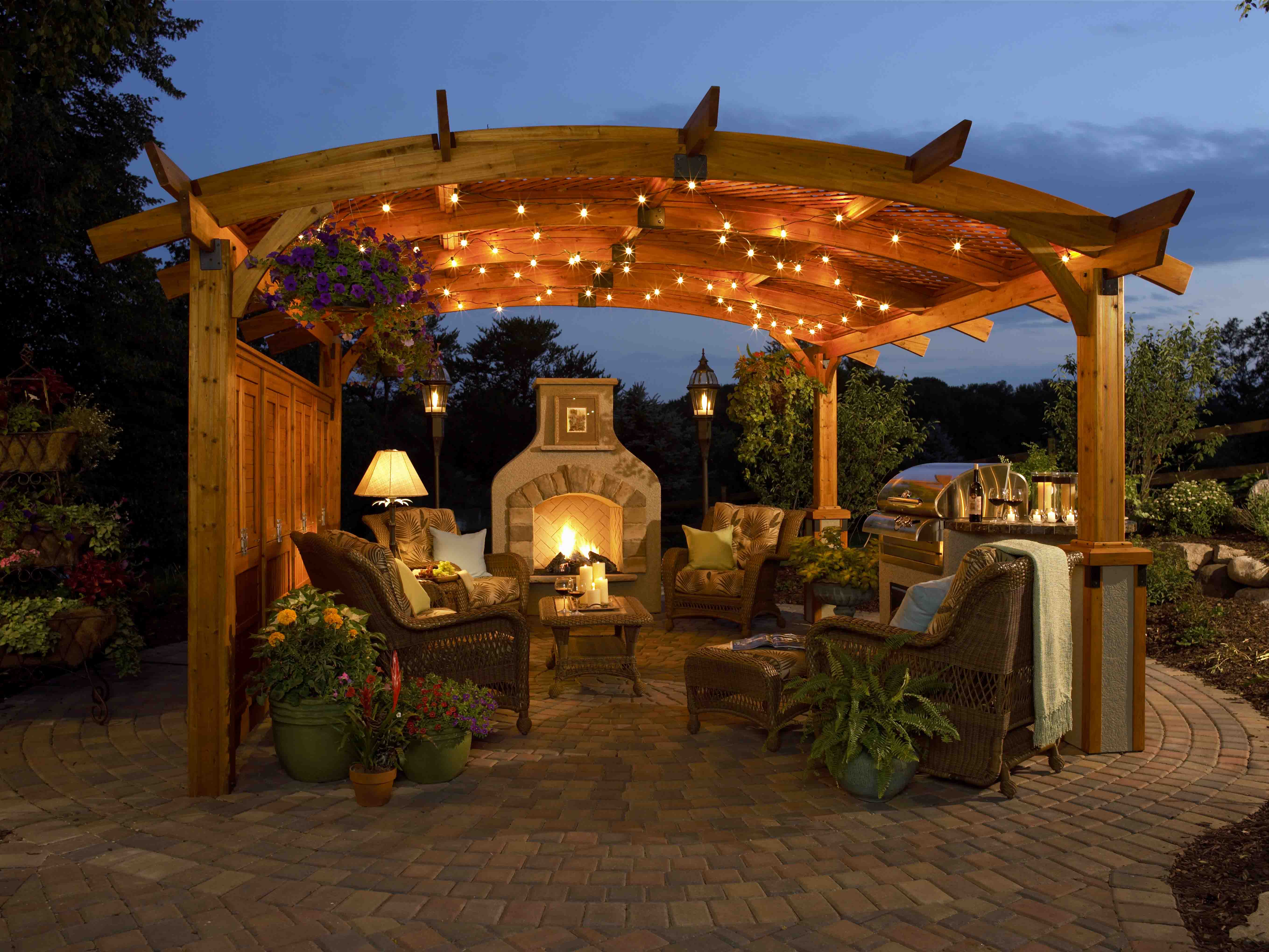 outdoor living room with plants